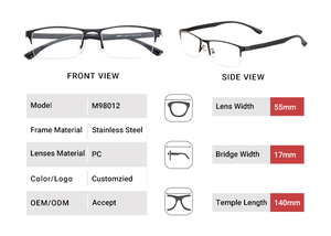 Nouveau modèle de <span class=keywords><strong>lunettes</strong></span> à monture optique en métal tendance <span class=keywords><strong>Lunettes</strong></span> à coussinet nasal en silicone pour hommes - Product Image 6