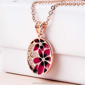18k Rose Gold OEM Jewelry Enamel Pendant 925 Silver Pendant Necklace for Women and Girls - Product Image 2