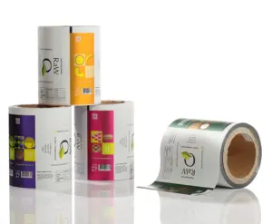 Impresión personalizada paquete de plástico de calidad alimentaria Paquete de rollo de película flexible stock para el embalaje de café multicapa