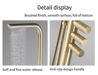 Grande colonne de douche extérieure en acier inoxydable brossé avec jet doux pour villas, piscines, baignades en bord de mer, design sur pied