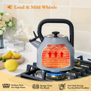 Bollitore per Tè con Fischio da 3L, Teiera in Acciaio Inox Personalizzabile per Tutti i Tipi di Fornelli - Product Image 5