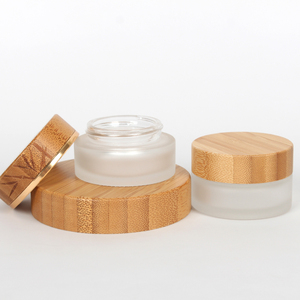 Jars Jar Bamboo Jar 50G Cream Cosmetic Glass Jars With Nature Bamboo Lid Jar Glass 50ml