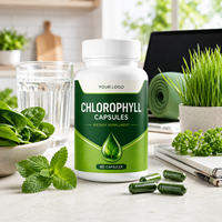 Cápsulas de Clorofila de Marca Privada OEM por Botella con Hoja de Perejil Orgánica
