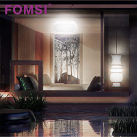 FOMSI 12W 24W Plafonnier LED à détecteur de mouvement humain IP65 Luminaire mural extérieur Panneau de plafond rond avec capteur PIR