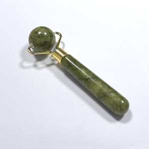 Round Ball <b>Light</b> Green Xiuyan jade Face Roller Anti puffiness jade roller and guasha set - Product Image 1