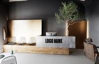 Meubles de salon de coiffure personnalisables, modernes et professionnels avec éclairage LED pour l'aménagement intérieur des salons de coiffure