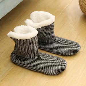 Cozy <strong>Women's</strong> Crew Length Autumn Winter Mid-Calf Thermal Warm Floor <strong>Socks</strong> Thick <strong>Fleece</strong> Knitted Silicone Gripper Indoor Wear - Product Image 2