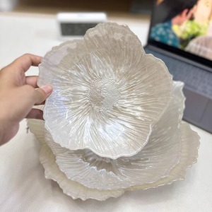 Assiette <span class=keywords><strong>en</strong></span> <span class=keywords><strong>verre</strong></span> transparente Sinyao, style classique moderne, ronde, pour fruits, légumes, salades, desserts, usage domestique - Product Image 4