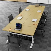 Bureau d'ordinateur pliable moderne en MDF robuste, durable et écologique - Facile à déplier, rangement compact pour l'école/la salle de classe/le atelier