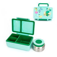 Nouvelle conception de boîte à lunch bento pour enfants à 3 compartiments avec pot à soupe, logo personnalisé, boîte à lunch portable chauffable pour les repas