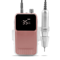 Nouvelle perceuse à ongles portable sans fil rechargeable 2027 Crazy avec moteur sans balais, 35 000 tr/min, faible bruit, prise US/UK
