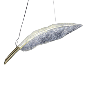 Lustre moderne à LED en plumes pour villa, grenier, duplex, escalier et hall d'hôtel, plumes en résine légères - Product Image 6