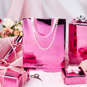 Papel de Regalo Metalizado Rosa de Doble Cara, Impermeable, para Envolver y Manualidades, Rollo de 80GSM - Product Image 2