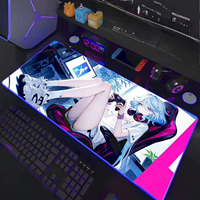 Alas Mouse Gaming RGB BSCI Direct Hotsale Ukuran Besar LED Menyala Alas Meja Custom Print E-sport Alas Keyboard Extended