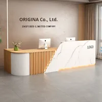 Bureau de réception oblong moderne et minimaliste en bois durable Guankai, mobilier commercial pour salon de beauté, boutique, bureau, petite entreprise