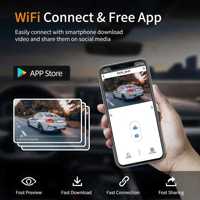 Caméra de tableau de bord de voiture 3 canaux HD 1080P WIFI 3 objectifs à l'intérieur du véhicule Caméra de tableau de bord à trois voies Enregistreur vidéo Caméra de tableau de bord Caméscope