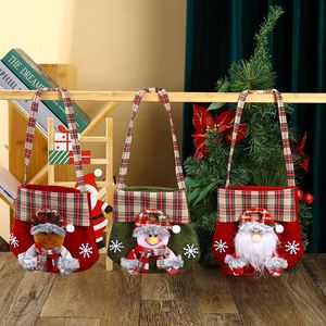 Sac à bonbons de Noël, Père Noël, Bonhomme de neige, Renne, Sacs à cordon en coton, Décoration de Noël et du Nouvel An, Cadeau - Product Image 1