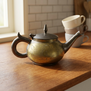 Traditional Chinese Metal Teapot With Lid And Handle Decorative Floral Pattern Water Pot <b>Kettle</b> - Product Image 5
