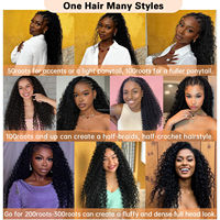 Extensions de cheveux humains au crochet, texture et couleur personnalisées, cheveux vierges Remy brésiliens, design à fil invisible, pré-bouclées, effet plumes