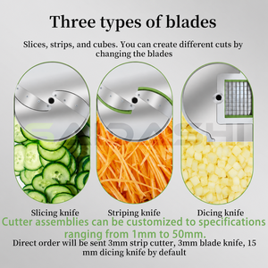 Coupe-<span class=keywords><strong>légumes</strong></span> multifonctionnel industriel commercial 220V pour <span class=keywords><strong>légumes</strong></span> racineux, à feuilles, persil, épinards, chou, pommes de terre, carottes - Product Image 4