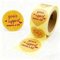 Autocollants circulaires personnalisés, vinyle adhésif imprimé, étiquettes imperméables, merci, cadeau, emballage alimentaire, étiquetage