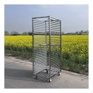 Rak panci roti Stainless Steel, rak pendingin komersial <span class=keywords><strong>aluminium</strong></span>, troli roti dengan roda untuk peralatan dapur, roti, - Product Image 2