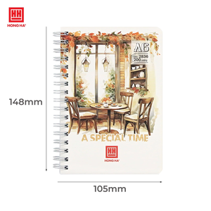 Cuaderno Espiral A6 Hong Ha Modelo 2836 con Cubierta de Papel, Encuadernación Bistro, 200 Páginas, Blancura 90-92%, Impresión con Laminación ISO - Product Image 2