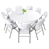 Plastic Round Table, Folding Outdoor Table, Hot Sale
