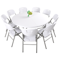 Table ronde pliante en plastique pour l'extérieur, vente chaude