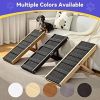 Rampe pliable pour petit chien améliorée, 4 hauteurs réglables, portable, stable, avec coussin antidérapant, marches pour animaux de compagnie pour canapé, escalier