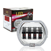 Projecteurs LED Transfrontaliers pour Moto, Phares 4 Ampoules Angel/Evil Eye, Feux de Croisement/Route pour Véhicule Électrique 40W 4000LM 12V 3200-6500K