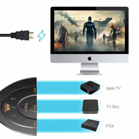 Commutateur KVM compatible 4K 2K 3D 3 entrées 1 sortie Mini Hub de commutation vidéo 3 ports 1080P pour DVD HDTV Xbox PS3 PS4