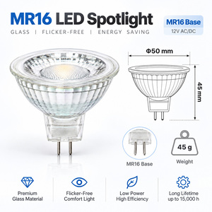 Ampoule LED MR16 en verre, dimmable, 5W, DC 12V, 500-550LM, CRI 80, sans scintillement, 15000H, garantie 2 ans, transparente - Product Image 5