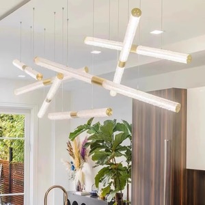 Italian Minimalist Long Strip Pendant Light Led Adjustable Height For Dining Room Commercial Use - Product Image 2