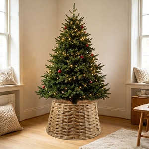 Woven Rattan <b>Christmas</b> <b>Tree</b> Skirt Round Indoor Outdoor Holiday Decoration Handmade <b>Tree</b> <b>Base</b> Cover - Product Image 2
