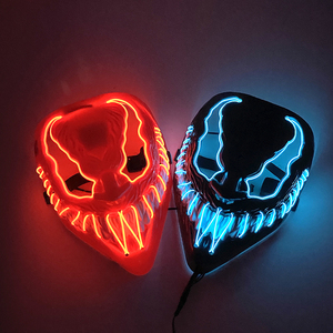 Máscara de Animal Luminosa de Neón para Halloween, Máscara de Superhéroe LED, Máscara de Media Cara Brillante para Fiesta de Disfraces - Product Image 4