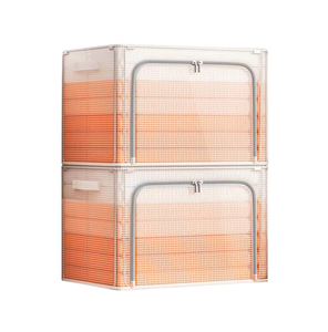 Boîte de rangement robuste verrouillable pour vêtements, literie, couettes avec couvercle à fermeture éclair et cadre en acier pour l'organisation domestique - Product Image 1