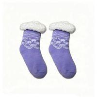 Chaussettes d'hiver antidérapantes jetables pour garçons, motif pingouin de dessin animé mignon, tricotées pour la maison