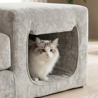 Canapé-lit pour animaux de compagnie, résistant aux griffures, avec revêtement en tissu compressé, adapté aux chats et aux chiens