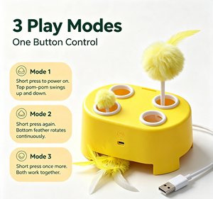 Yellow Bird Interactive Toy Feather Teaser Puzzle Toy for Parrot Budgie Cockatiel <b>Cage</b> Play - Product Image 3