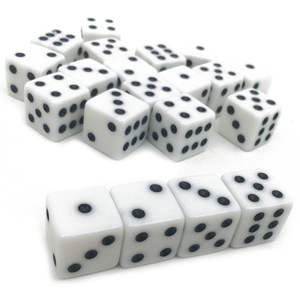 12MM di dadi ad angolo quadrato bianco pieno nero punto Mahjong dadi D6 acrilico Rpg giochi da tavolo gioco dadi Set - Product Image 6