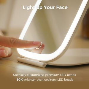 กระจกแต่งหน้าแบบพกพาพับไ<span class=keywords><strong>ด</strong></span>้ CF พร้อมไฟ LED ควบคุมการหรี่แสงได้ 3 โหมด  แบบสัมผัส  สำหรับวางบนโต๊ะ  ชาร์<span class=keywords><strong>จ</strong></span>ไฟได้ - Product Image 2