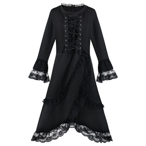 Disfraz de Halloween, Vestido de Encaje con Volantes de Manga Larga, Estilo Gótico Lolita para Mujer, Tallas XS, S, M, L, XL, XXL, XXXL - Product Image 1
