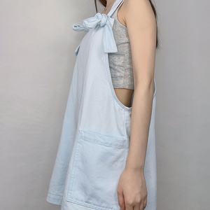 Mono corto de mezclilla personalizado de nueva moda para mujer OEM, conjunto de mono para mujer en varios colores - Product Image 3