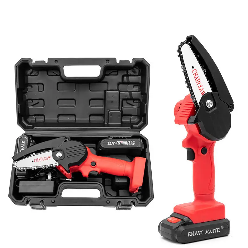 21V Power Tools Cordless Chainsaw 4 inch Mini Electric Chain saw Portable One-handed Brushless Lithium Electric Saws For Cutting