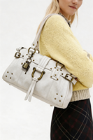 Sac fourre-tout Y2K Millennial Flare Rusted Lock Head, sac à bandoulière rétro à rivets, style streetwear