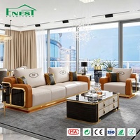 Ensemble de salon complet bicolore avec fauteuil et table basse en marbre – Solution de mobilier tout-en-un pour villa