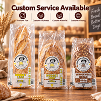 Sacs plats en plastique LDPE transparents à soufflet pour emballage de baguettes, pour supermarchés et boulangeries (vente en gros)