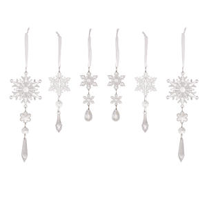 شفافة الاكريليك ندفة الثلج الكريستال قلادة مجموعة كروس جليد شجرة عيد الميلاد الديكور الحلي عطلة بيئية - Product Image 6