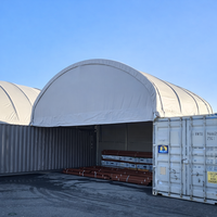 Abri pour conteneurs en acier galvanisé et PVC, tente de toit portable pour conteneurs certifiée CE avec panneau frontal semi-ouvert pour stockage temporaire